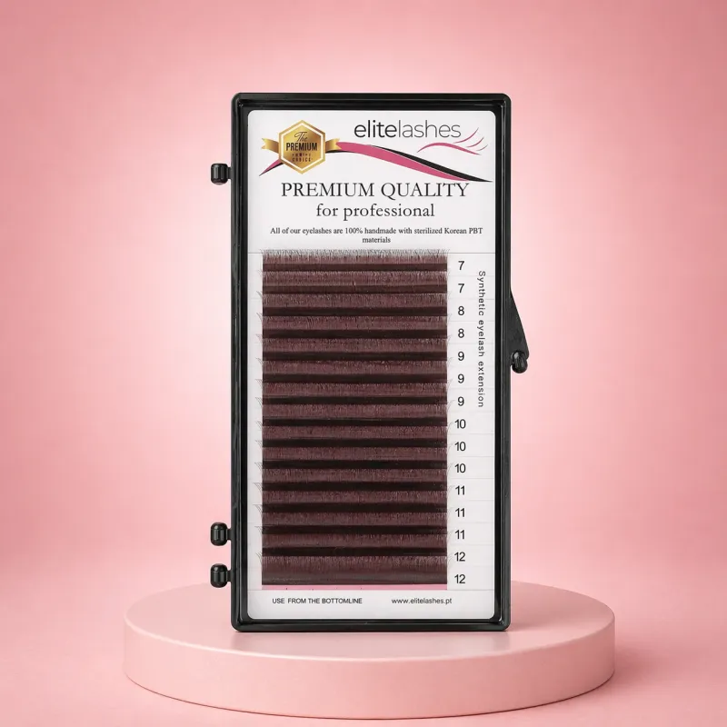 0.07mm 3W D Brown Lashes in M curl Mix