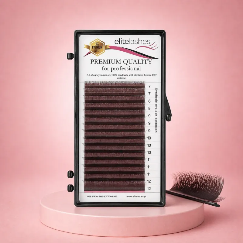 0.07mm 3W D Brown Lashes in M curl Mix